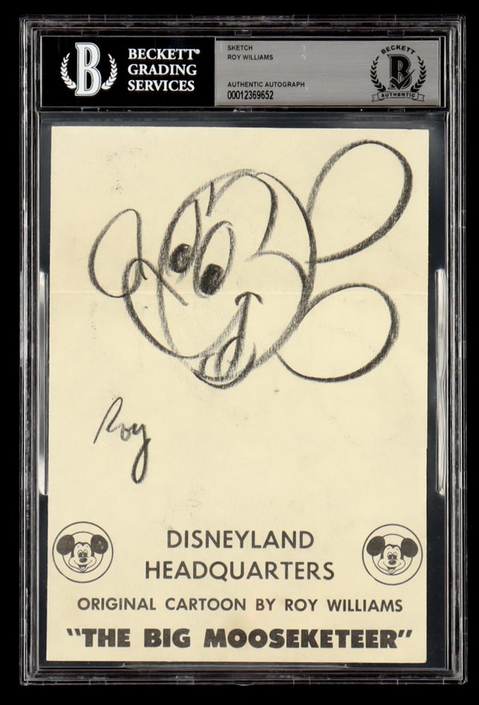 Roy Williams Signed Mickey Mouse Sketch (BAS) at PristineAuction.com Roy Williams Signed Mickey Mouse Sketch (BAS) at PristineAuction.com