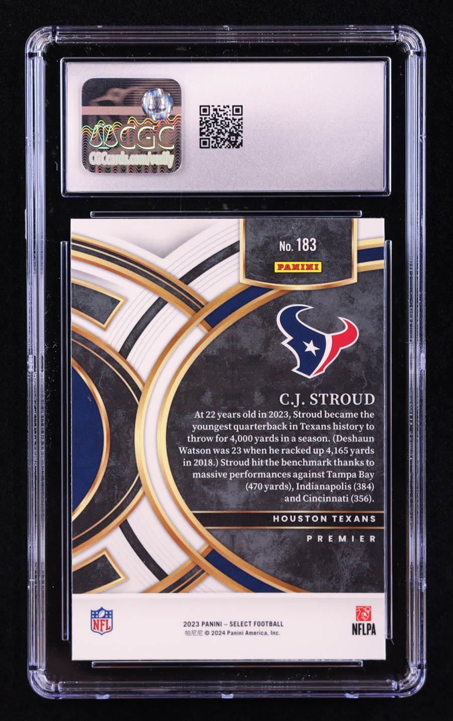 CJ Stroud 2023 Select #183 RC (CGC 10) at PristineAuction.com CJ Stroud 2023 Select #183 RC (CGC 10) at PristineAuction.com