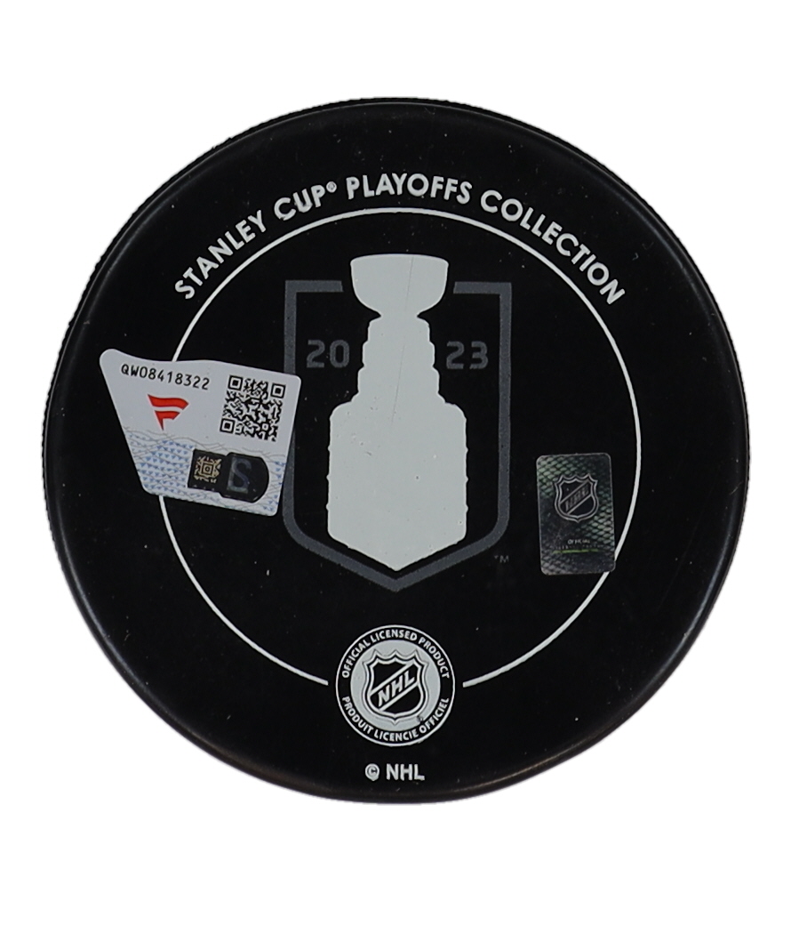 Jonathan Marchessault Signed Golden Knights 2023 Stanley Cup Champions Logo Hockey Puck (Fanatics) at PristineAuction.com Jonathan Marchessault Signed Golden Knights 2023 Stanley Cup Champions Logo Hockey Puck (Fanatics) at PristineAuction.com