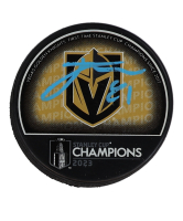 Jonathan Marchessault Signed Golden Knights 2023 Stanley Cup Champions Logo Hockey Puck (Fanatics) at PristineAuction.com