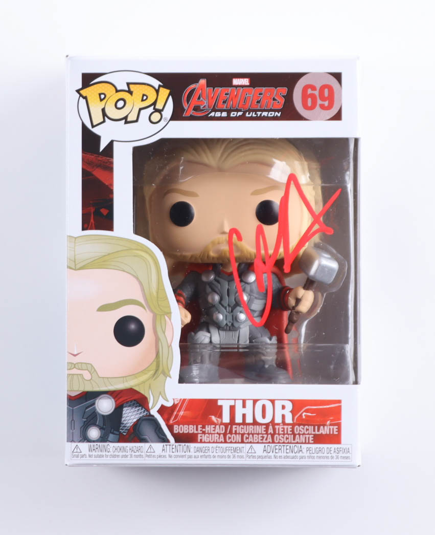 Chris Hemsworth Signed "Avengers: Age of Ultron" #69 Thor Bobble-Head Funko Pop! Vinyl Figure (JSA) at PristineAuction.com Chris Hemsworth Signed "Avengers: Age of Ultron" #69 Thor Bobble-Head Funko Pop! Vinyl Figure (JSA) at PristineAuction.com