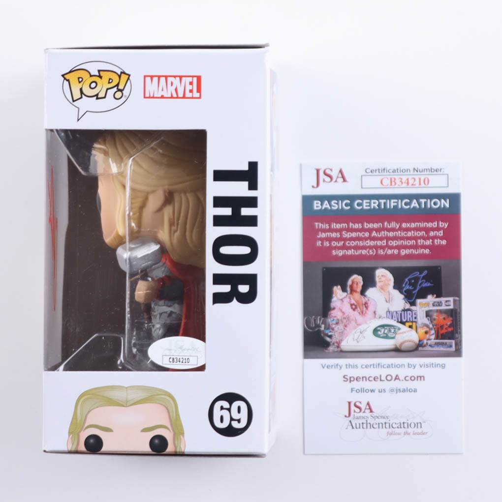 Chris Hemsworth Signed "Avengers: Age of Ultron" #69 Thor Bobble-Head Funko Pop! Vinyl Figure (JSA) at PristineAuction.com Chris Hemsworth Signed "Avengers: Age of Ultron" #69 Thor Bobble-Head Funko Pop! Vinyl Figure (JSA) at PristineAuction.com