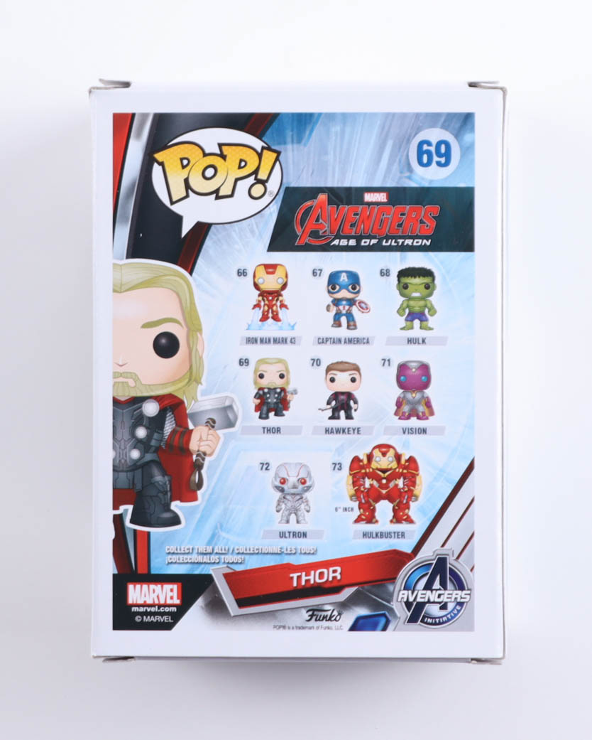 Chris Hemsworth Signed "Avengers: Age of Ultron" #69 Thor Bobble-Head Funko Pop! Vinyl Figure (JSA) at PristineAuction.com Chris Hemsworth Signed "Avengers: Age of Ultron" #69 Thor Bobble-Head Funko Pop! Vinyl Figure (JSA) at PristineAuction.com
