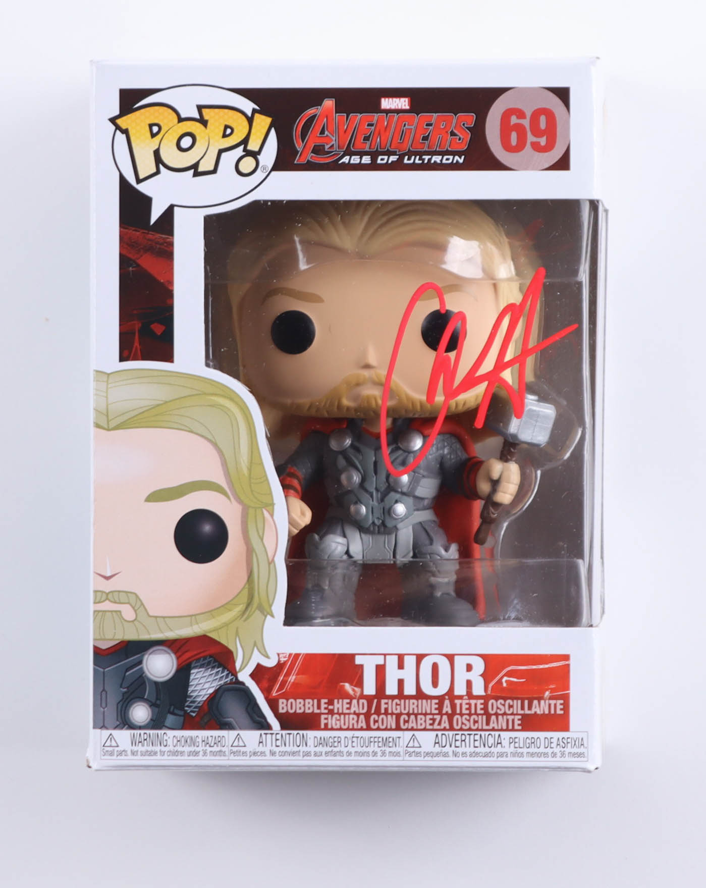 Chris Hemsworth Signed "Avengers: Age of Ultron" #69 Thor Bobble-Head Funko Pop! Vinyl Figure (JSA) at PristineAuction.com Chris Hemsworth Signed "Avengers: Age of Ultron" #69 Thor Bobble-Head Funko Pop! Vinyl Figure (JSA) at PristineAuction.com