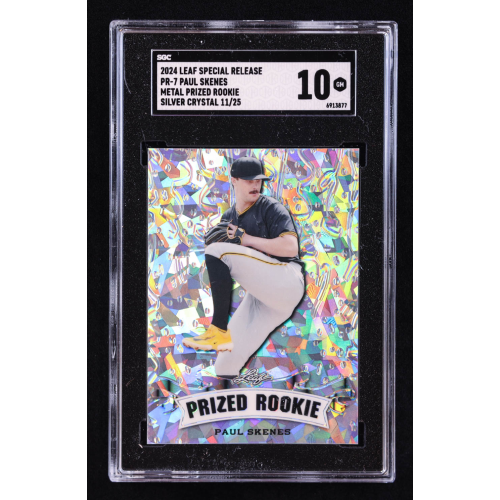 Paul Skenes 2024 Leaf Metal Special Release Prized Rookie Crystal Silver #PR7 RC #/25 (SGC 10) at PristineAuction.com