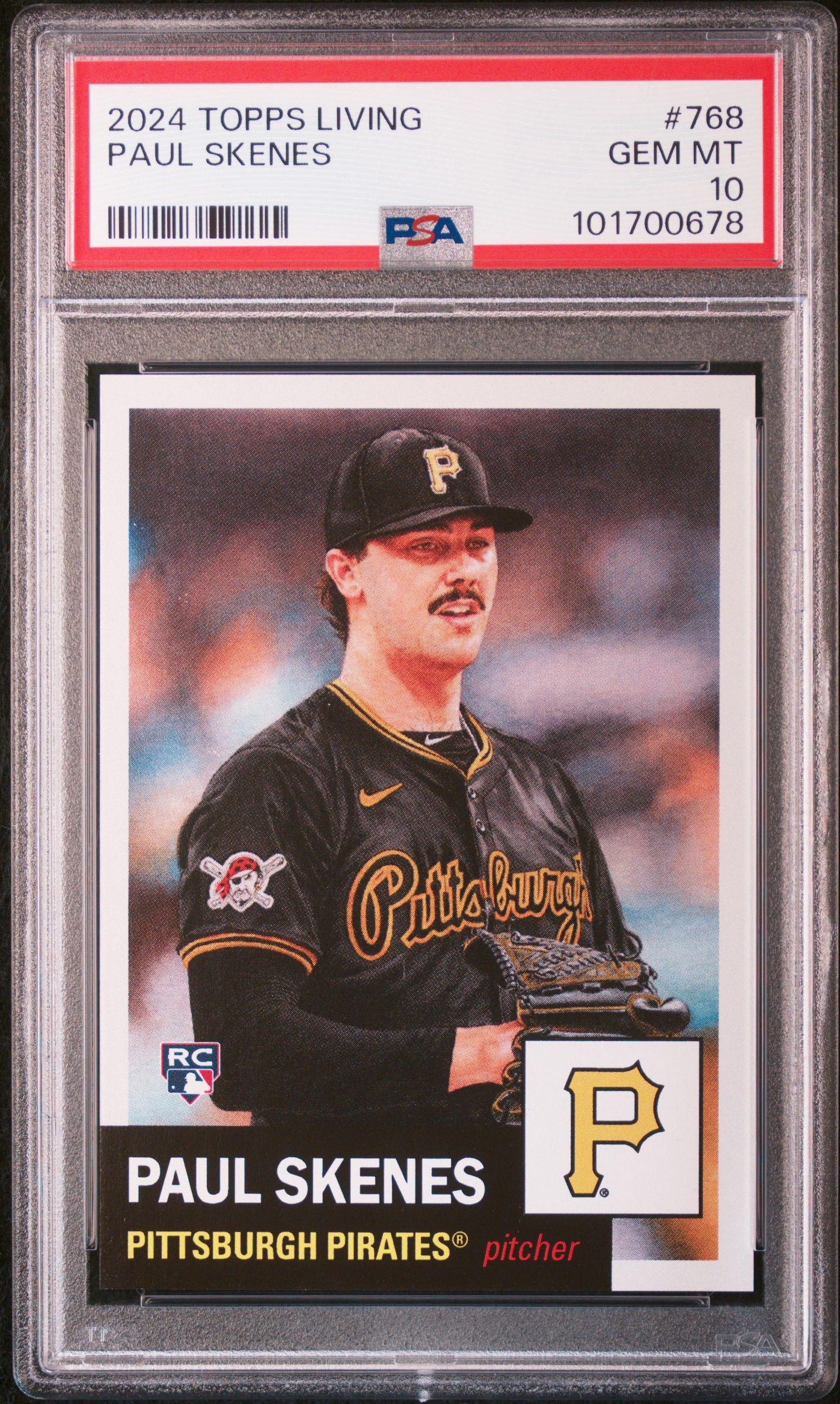Paul Skenes 2024 Topps Living #768 RC (PSA 10) at PristineAuction.com Paul Skenes 2024 Topps Living #768 RC (PSA 10) at PristineAuction.com