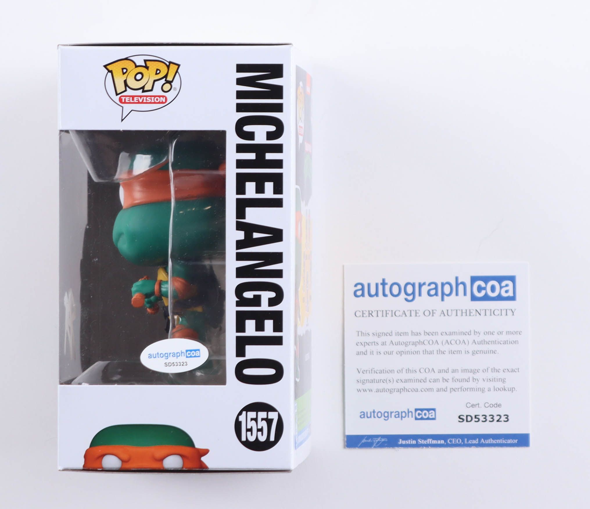 Shamon Brown Jr. Signed "Teenage Mutant Ninja Turtles" #1557 Michelangelo Funko Pop! Vinyl Figure (AutographCOA) at PristineAuction.com Shamon Brown Jr. Signed "Teenage Mutant Ninja Turtles" #1557 Michelangelo Funko Pop! Vinyl Figure (AutographCOA) at PristineAuction.com