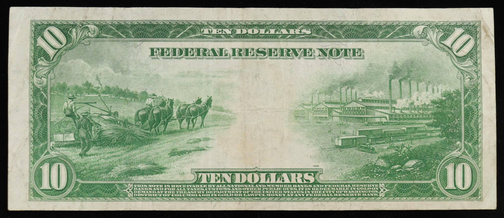 1914 $10 Ten Dollars Blue Seal Federal Reserve Bank Note at PristineAuction.com 1914 $10 Ten Dollars Blue Seal Federal Reserve Bank Note at PristineAuction.com