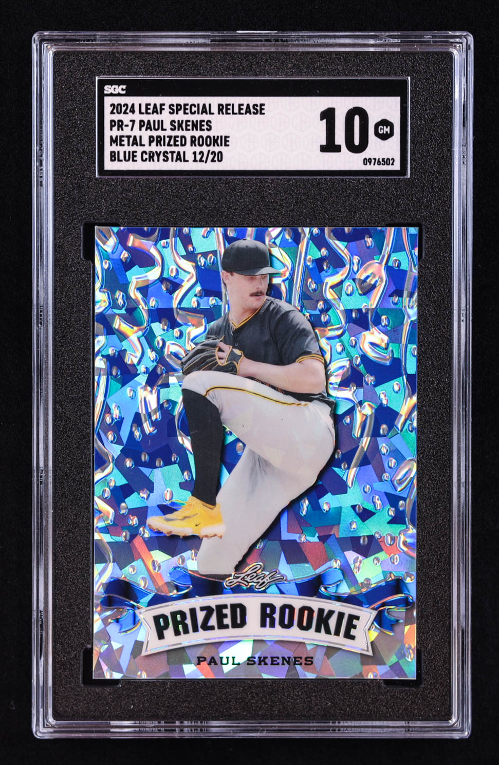 Paul Skenes 2024 Leaf Metal Special Release Prized Rookie Crystal Blue #PR7 RC #12/20 (SGC 10) at PristineAuction.com Paul Skenes 2024 Leaf Metal Special Release Prized Rookie Crystal Blue #PR7 RC #12/20 (SGC 10) at PristineAuction.com