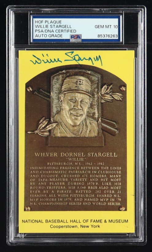 Willie Stargell Signed Hall of Fame Plaque Postcard (PSA) at PristineAuction.com Willie Stargell Signed Hall of Fame Plaque Postcard (PSA) at PristineAuction.com