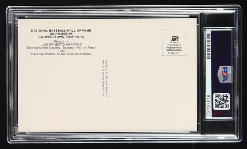 Luis Aparicio Signed Hall of Fame Plaque (PSA 10) at PristineAuction.com Luis Aparicio Signed Hall of Fame Plaque (PSA 10) at PristineAuction.com