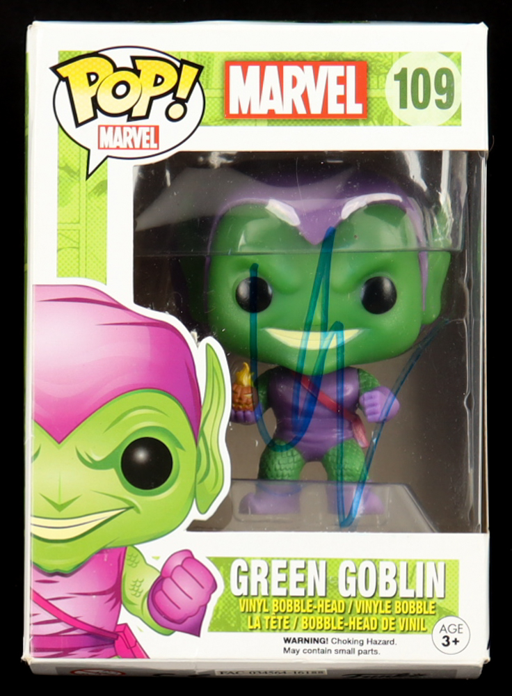 Willem Dafoe Signed "Marvel" #109 Green Goblin Bobble-Head Funko Pop! Vinyl Figure (AutographCOA) at PristineAuction.com Willem Dafoe Signed "Marvel" #109 Green Goblin Bobble-Head Funko Pop! Vinyl Figure (AutographCOA) at PristineAuction.com