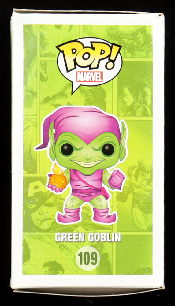 Willem Dafoe Signed "Marvel" #109 Green Goblin Bobble-Head Funko Pop! Vinyl Figure (AutographCOA) at PristineAuction.com Willem Dafoe Signed "Marvel" #109 Green Goblin Bobble-Head Funko Pop! Vinyl Figure (AutographCOA) at PristineAuction.com