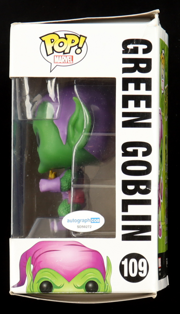 Willem Dafoe Signed "Marvel" #109 Green Goblin Bobble-Head Funko Pop! Vinyl Figure (AutographCOA) at PristineAuction.com Willem Dafoe Signed "Marvel" #109 Green Goblin Bobble-Head Funko Pop! Vinyl Figure (AutographCOA) at PristineAuction.com