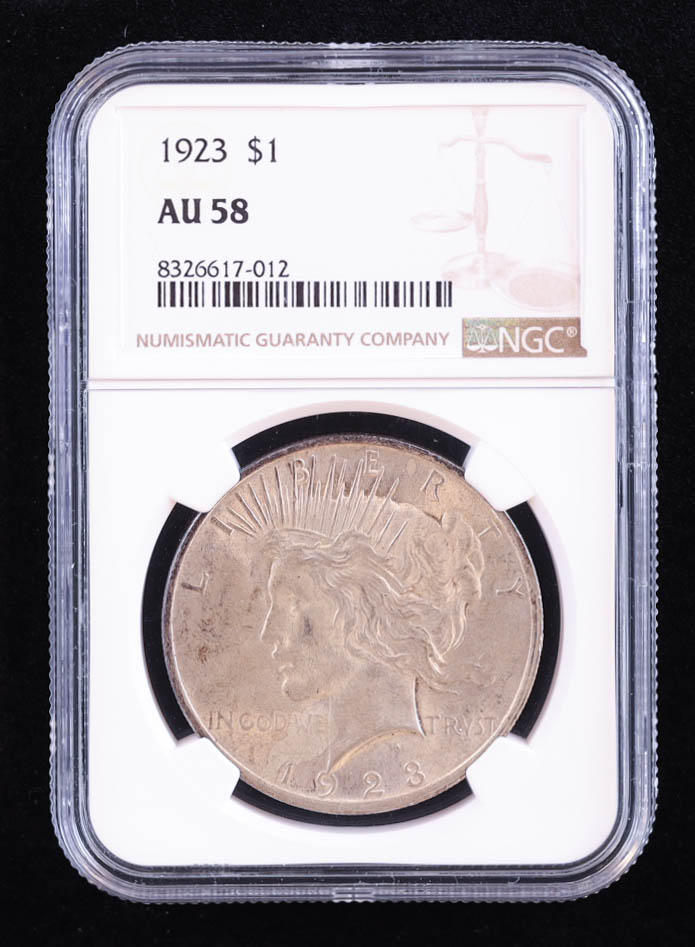 1923 Peace Silver Dollar (NGC AU58) at PristineAuction.com 1923 Peace Silver Dollar (NGC AU58) at PristineAuction.com