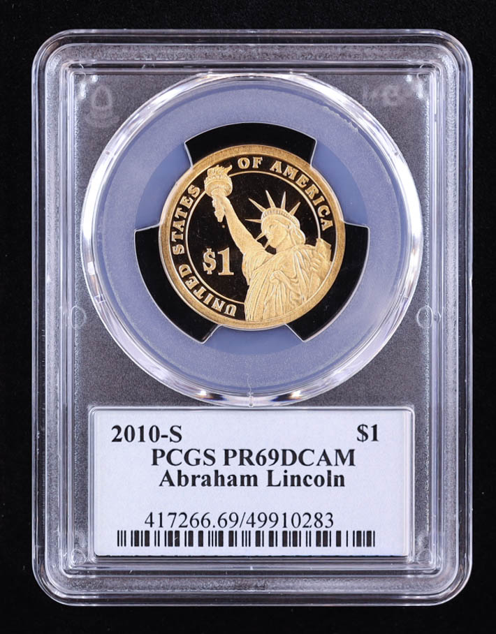 2010-S U.S. Presidential Proof $1 Coin - Abraham Lincoln 16th President (PCGS PR69DCAM) at PristineAuction.com 2010-S U.S. Presidential Proof $1 Coin - Abraham Lincoln 16th President (PCGS PR69DCAM) at PristineAuction.com