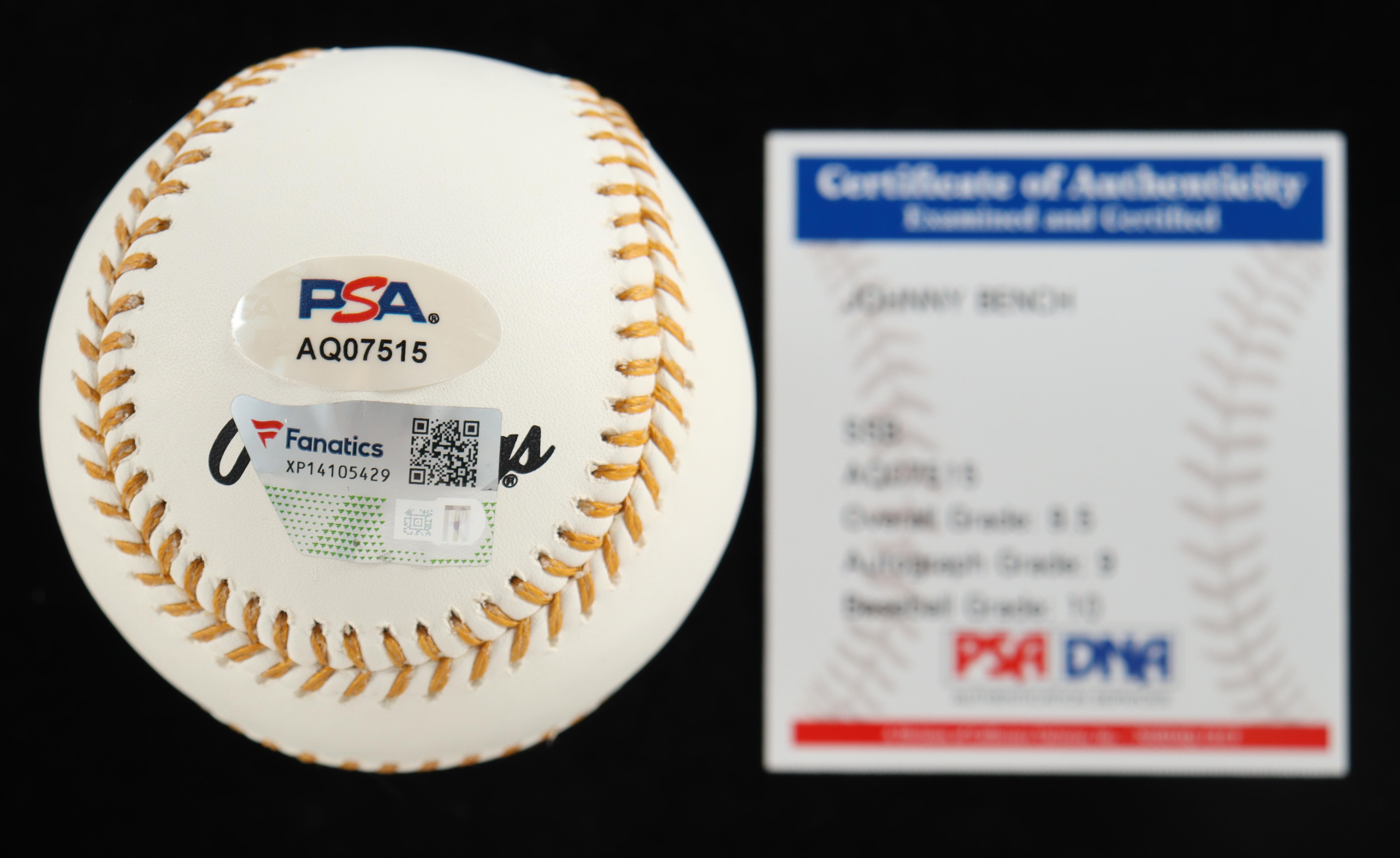 Johnny Bench Signed Gold Glove Award Baseball With Display Case (PSA 9.5 | PSA Auto Grade 9 | Fanatics) at PristineAuction.com Johnny Bench Signed Gold Glove Award Baseball With Display Case (PSA 9.5 | PSA Auto Grade 9 | Fanatics) at PristineAuction.com