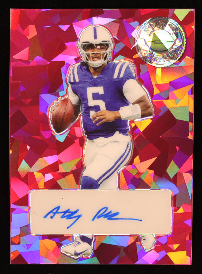 Anthony Richardson 2023 Leaf Pro Set Metal Platinum Crystal Pink #PL-AR1 RC #5/5 at PristineAuction.com Anthony Richardson 2023 Leaf Pro Set Metal Platinum Crystal Pink #PL-AR1 RC #5/5 at PristineAuction.com