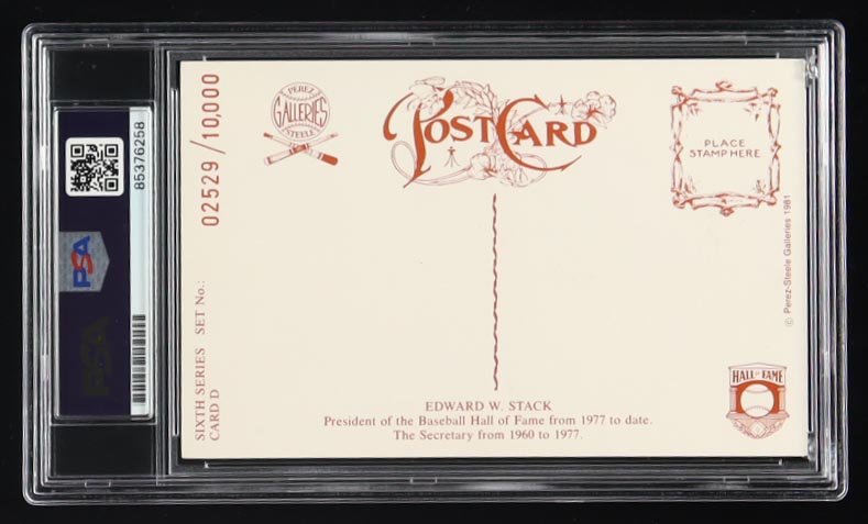 Edward Stack Signed 1980-02 Perez-Steele Hall of Fame Postcards (PSA 10) at PristineAuction.com Edward Stack Signed 1980-02 Perez-Steele Hall of Fame Postcards (PSA 10) at PristineAuction.com