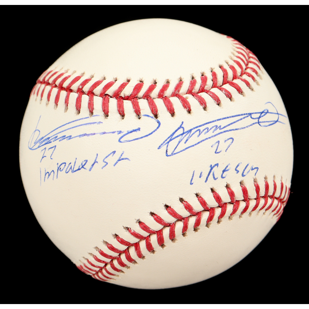 Vladimir Guerrero Jr. & Vladimir Guerrero Sr. Signed OML Baseball