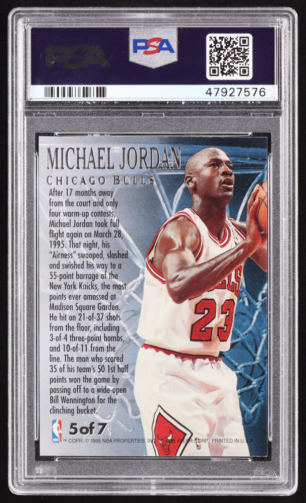 Michael Jordan 1995-96 Ultra Fabulous Fifties #5 (PSA 7) at PristineAuction.com Michael Jordan 1995-96 Ultra Fabulous Fifties #5 (PSA 7) at PristineAuction.com