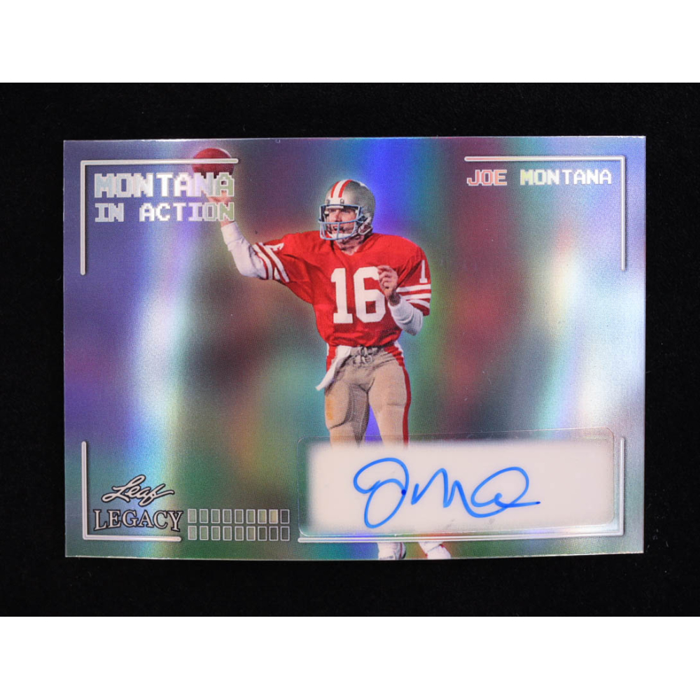 Joe Montana 2024 Leaf Legacy Collection #IA-JM3 Autograph Silver Prismatic SP Variation #4/35 at PristineAuction.com