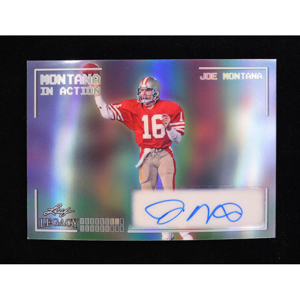Joe Montana 2024 Leaf Legacy Collection #IA-JM3 Autograph Silver Prismatic SP Variation #28/35 at PristineAuction.com