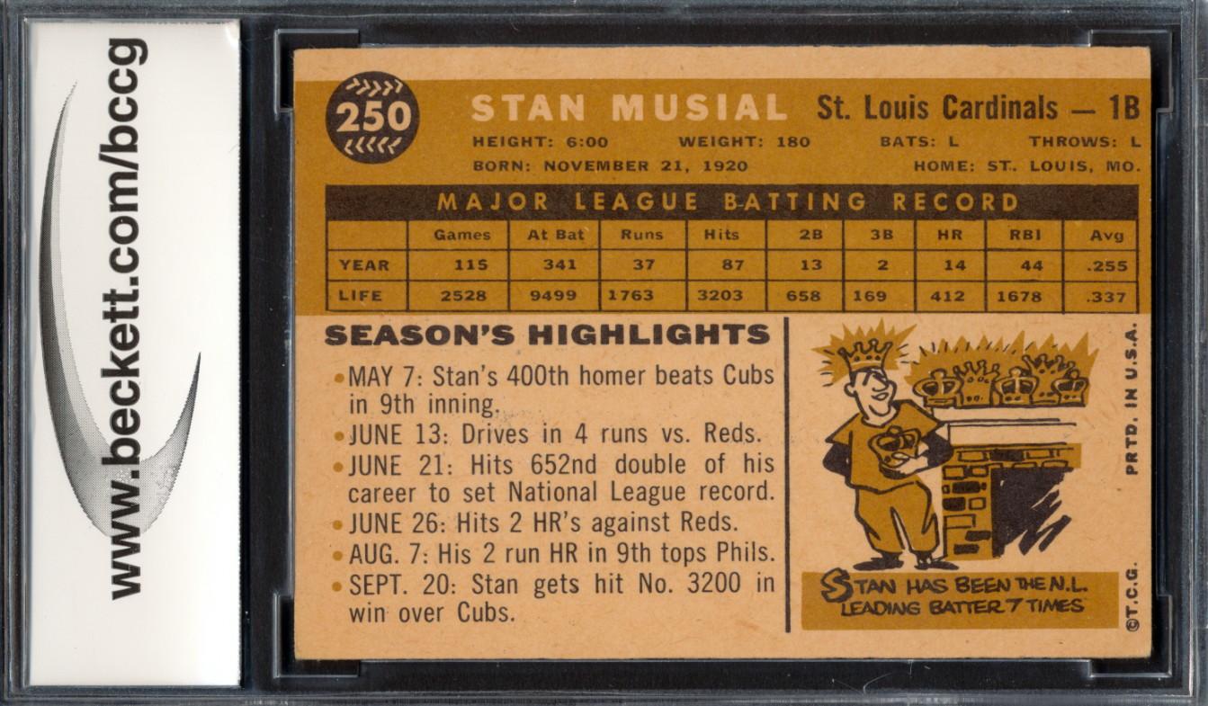 Stan Musial 1960 Topps #250 (BCCG 7) at PristineAuction.com Stan Musial 1960 Topps #250 (BCCG 7) at PristineAuction.com
