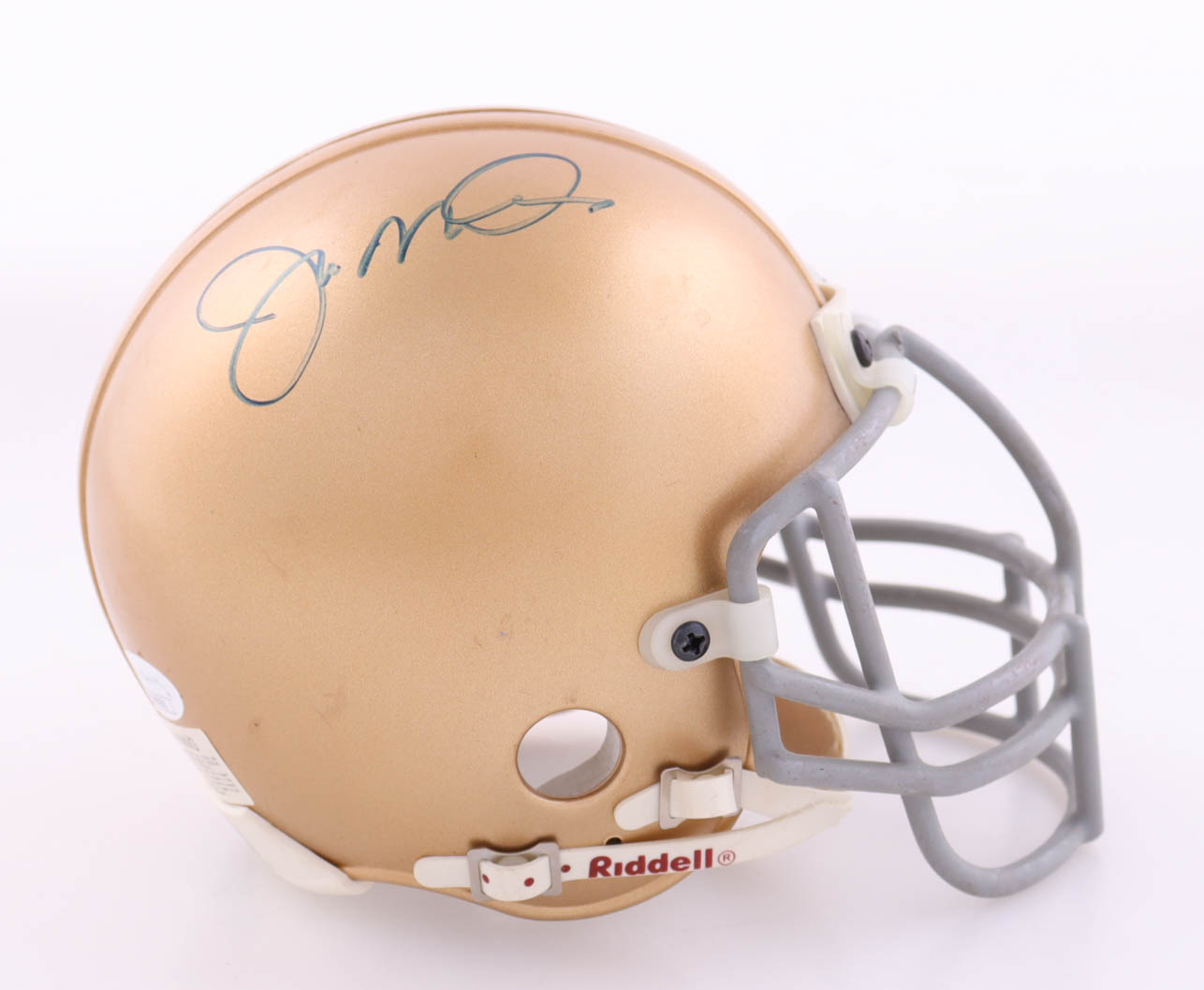 Joe Montana Signed Notre Dame Fighting Irish Mini Helmet (JSA) at PristineAuction.com Joe Montana Signed Notre Dame Fighting Irish Mini Helmet (JSA) at PristineAuction.com
