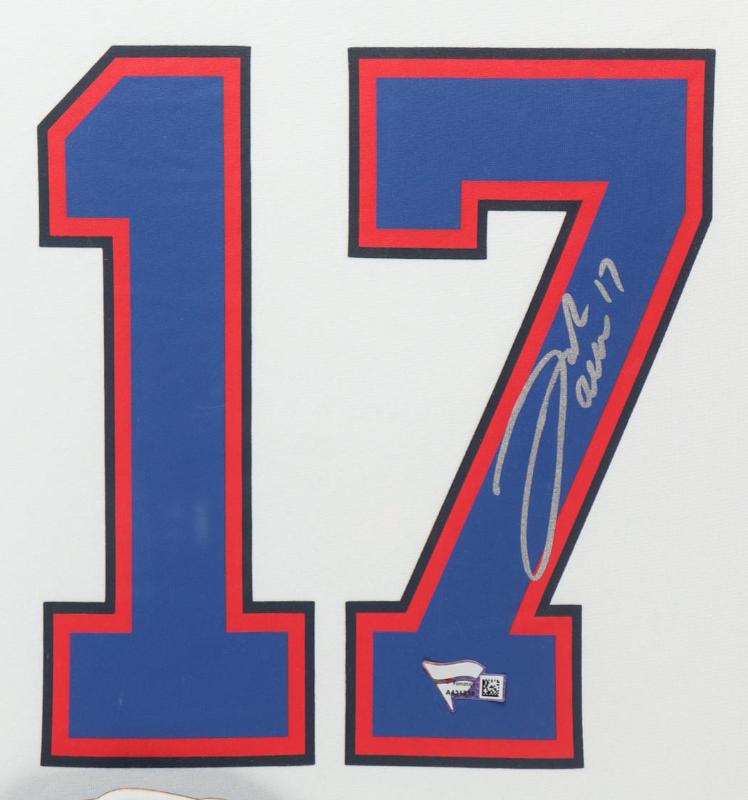 Josh Allen Signed Bills Custom Framed Jersey (Fanatics) at PristineAuction.com Josh Allen Signed Bills Custom Framed Jersey (Fanatics) at PristineAuction.com