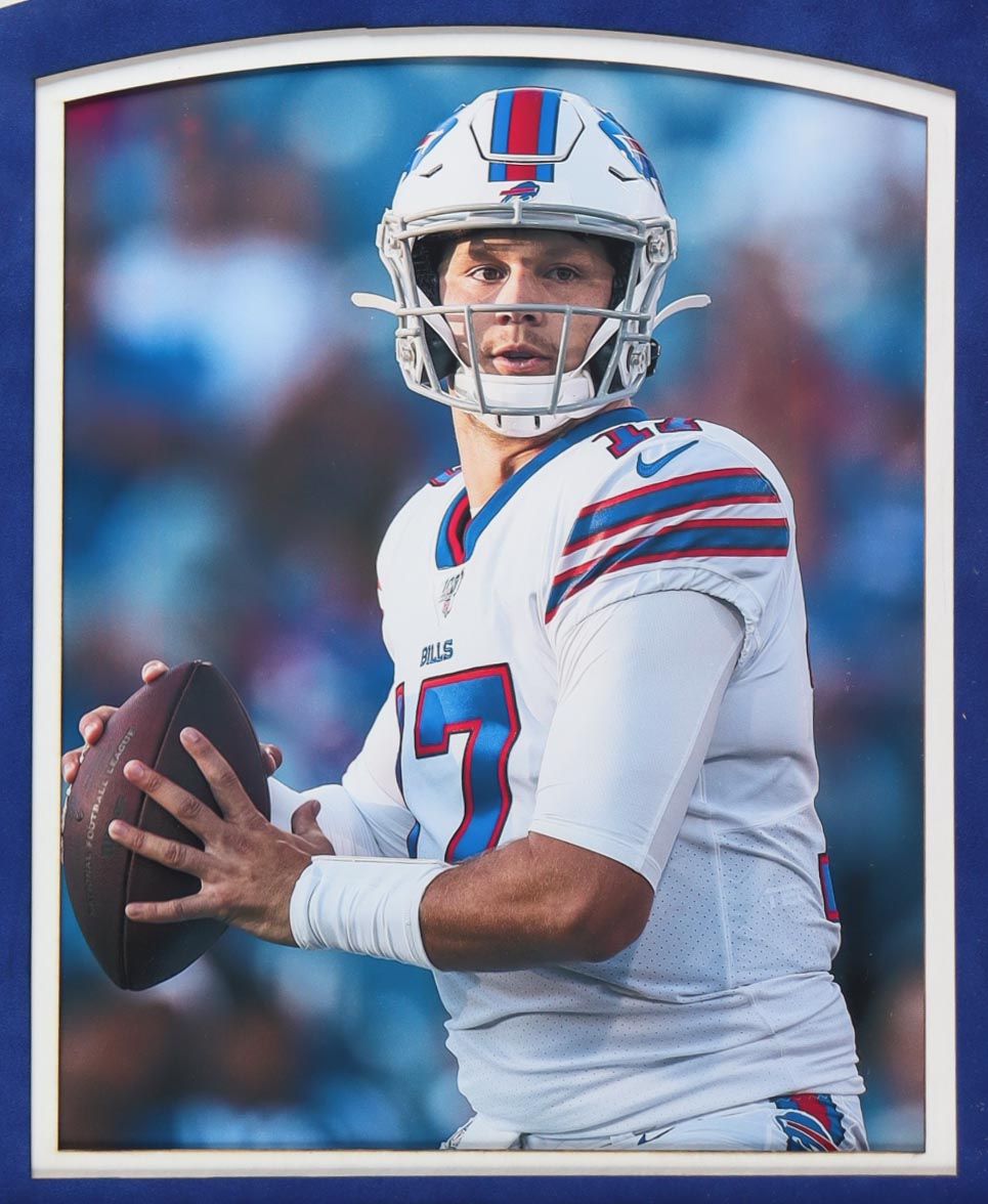 Josh Allen Signed Bills Custom Framed Jersey (Fanatics) at PristineAuction.com Josh Allen Signed Bills Custom Framed Jersey (Fanatics) at PristineAuction.com