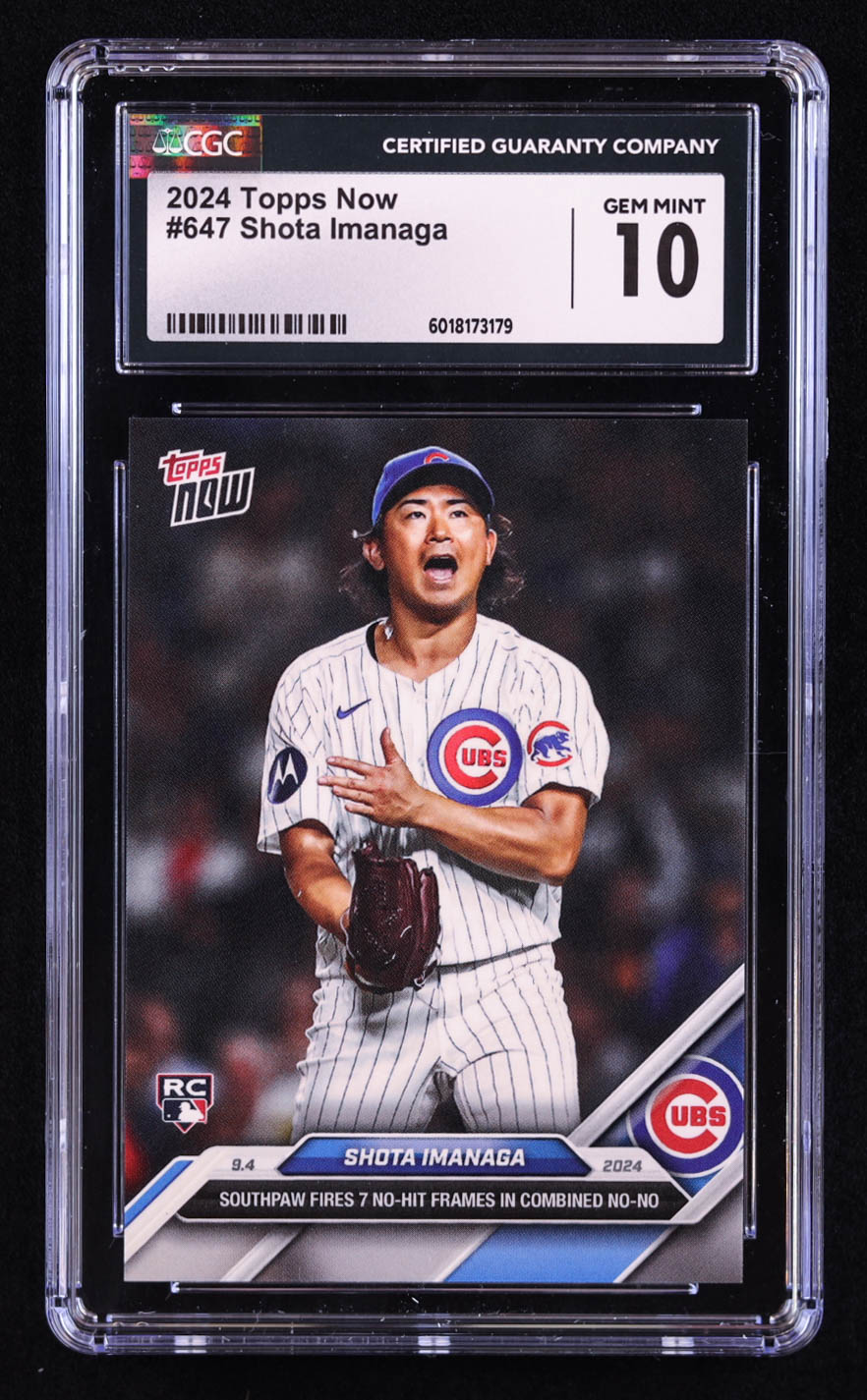 Shota Imanago 2024 Topps Now #647 RC (CGC 10) at PristineAuction.com Shota Imanago 2024 Topps Now #647 RC (CGC 10) at PristineAuction.com