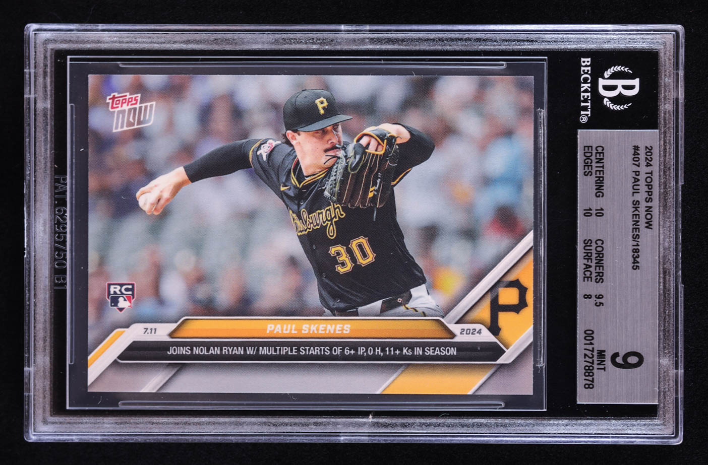 Paul Skenes 2024 Topps Now #407 RC (BGS 9) at PristineAuction.com Paul Skenes 2024 Topps Now #407 RC (BGS 9) at PristineAuction.com