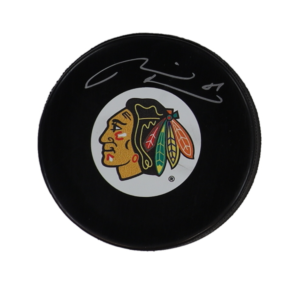 Marian Hossa Signed Blackhawks Logo Hockey Puck (COJO) at PristineAuction.com