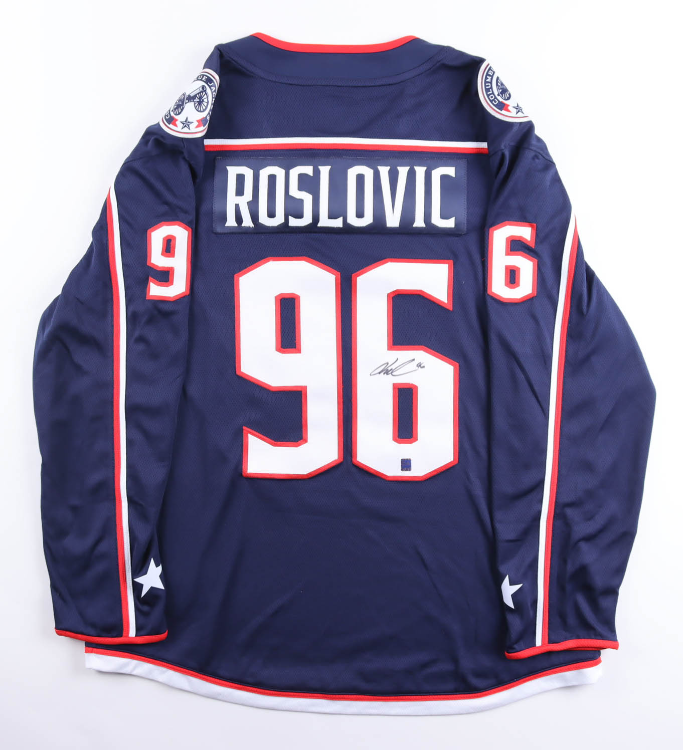 Jack Roslovic Signed Blue Jackets Jersey (DA) at PristineAuction.com Jack Roslovic Signed Blue Jackets Jersey (DA) at PristineAuction.com