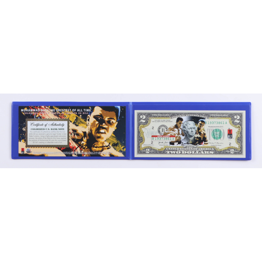 Muhammad Ali Genuine Legal Tender Colorized U.S. $2.00 Two Dollar Bill ...