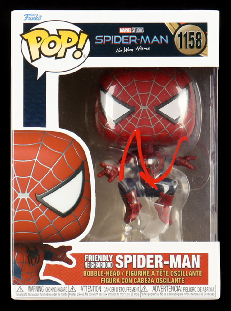 Tobey Maguire Signed "Spider-Man: No Way Home" #1158 Friendly Neighborhood Spider-Man Funko Pop! Vinyl Figure (ACOA) at PristineAuction.com Tobey Maguire Signed "Spider-Man: No Way Home" #1158 Friendly Neighborhood Spider-Man Funko Pop! Vinyl Figure (ACOA) at PristineAuction.com