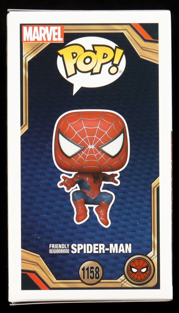 Tobey Maguire Signed "Spider-Man: No Way Home" #1158 Friendly Neighborhood Spider-Man Funko Pop! Vinyl Figure (ACOA) at PristineAuction.com Tobey Maguire Signed "Spider-Man: No Way Home" #1158 Friendly Neighborhood Spider-Man Funko Pop! Vinyl Figure (ACOA) at PristineAuction.com