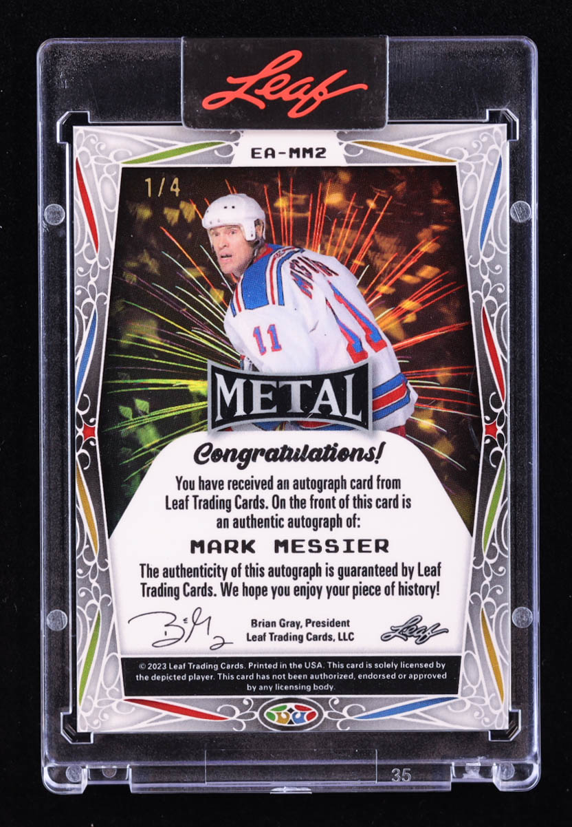 Mark Messier 2023 Leaf Metal Ebay Exclusive Autographs White #EAMM2 #1/4 at PristineAuction.com Mark Messier 2023 Leaf Metal Ebay Exclusive Autographs White #EAMM2 #1/4 at PristineAuction.com