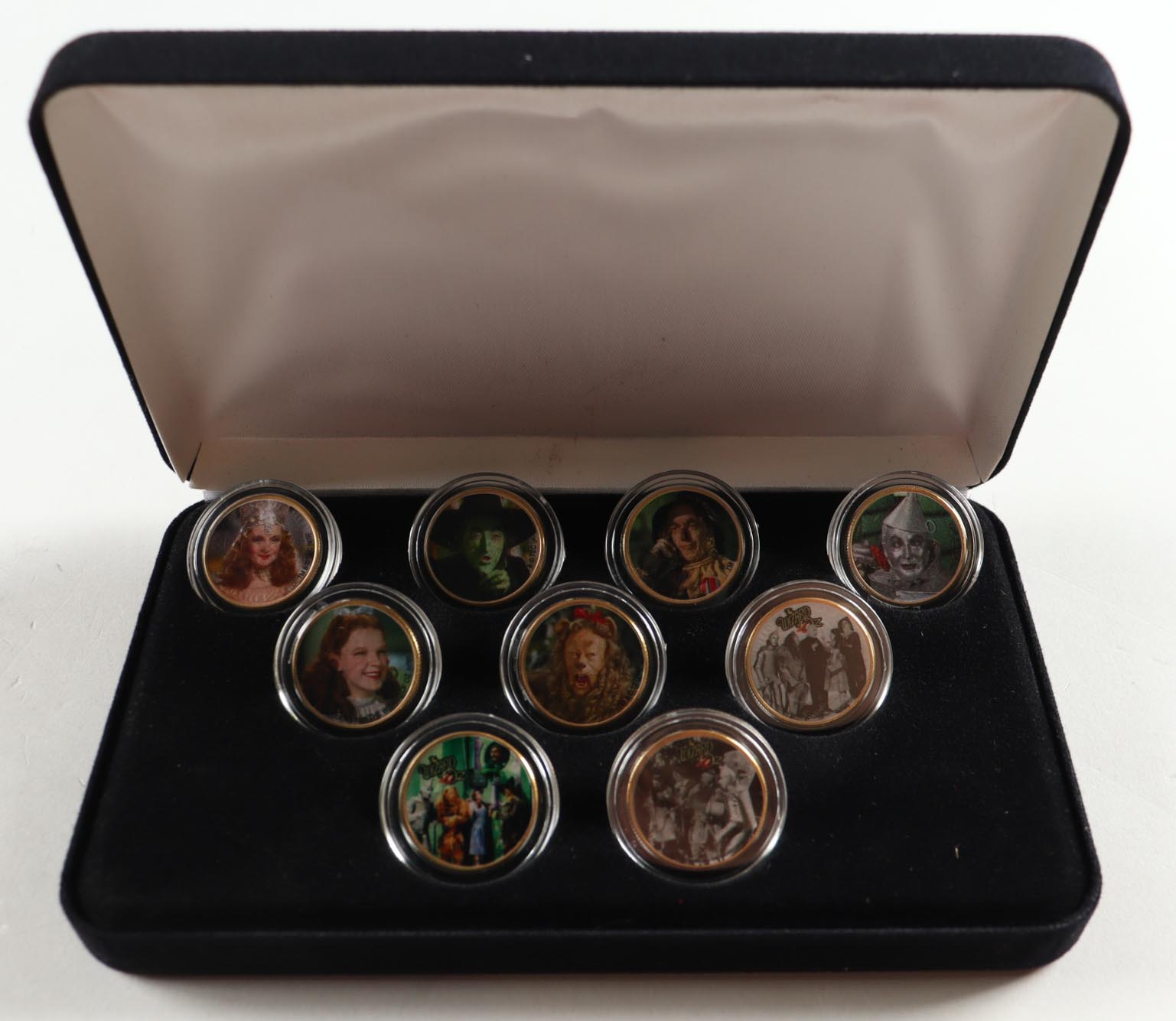"The Wizard of Oz" Colorized US (11) 24 Kt Gold Plated Coin Set With Presentation Box at PristineAuction.com "The Wizard of Oz" Colorized US (11) 24 Kt Gold Plated Coin Set With Presentation Box at PristineAuction.com