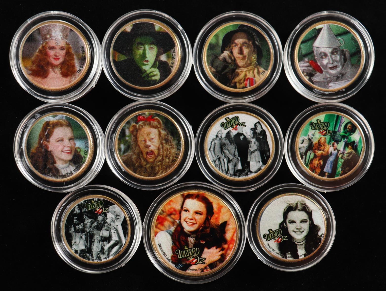 "The Wizard of Oz" Colorized US (11) 24 Kt Gold Plated Coin Set With Presentation Box at PristineAuction.com "The Wizard of Oz" Colorized US (11) 24 Kt Gold Plated Coin Set With Presentation Box at PristineAuction.com