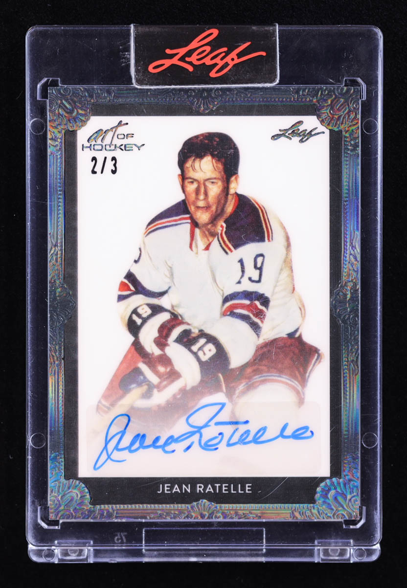 Jean Ratelle 2022 Leaf Art of Hockey Black #BAJR1 #2/3 at PristineAuction.com Jean Ratelle 2022 Leaf Art of Hockey Black #BAJR1 #2/3 at PristineAuction.com