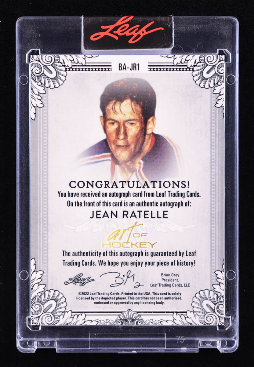 Jean Ratelle 2022 Leaf Art of Hockey Black #BAJR1 #2/3 at PristineAuction.com Jean Ratelle 2022 Leaf Art of Hockey Black #BAJR1 #2/3 at PristineAuction.com