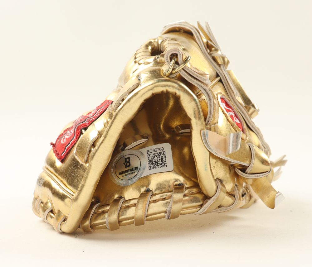Fernando Tatis Jr. Signed Mini Gold Baseball Glove (Beckett) at PristineAuction.com Fernando Tatis Jr. Signed Mini Gold Baseball Glove (Beckett) at PristineAuction.com