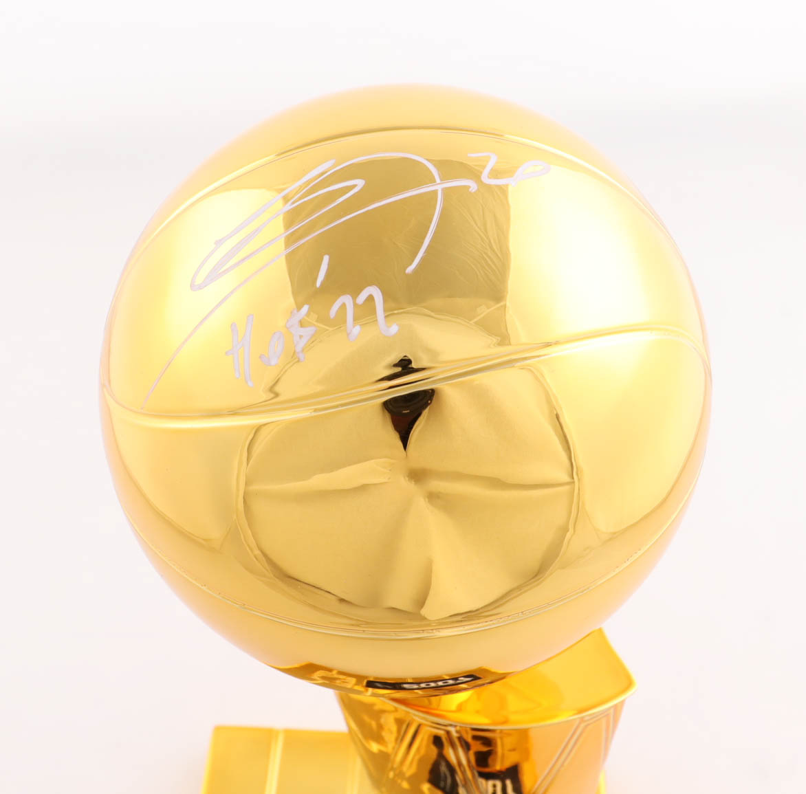 Manu Ginobili Signed LE Spurs Replica Championship Trophy Inscribed "HOF 22" (Beckett & Ginobili) at PristineAuction.com Manu Ginobili Signed LE Spurs Replica Championship Trophy Inscribed "HOF 22" (Beckett & Ginobili) at PristineAuction.com