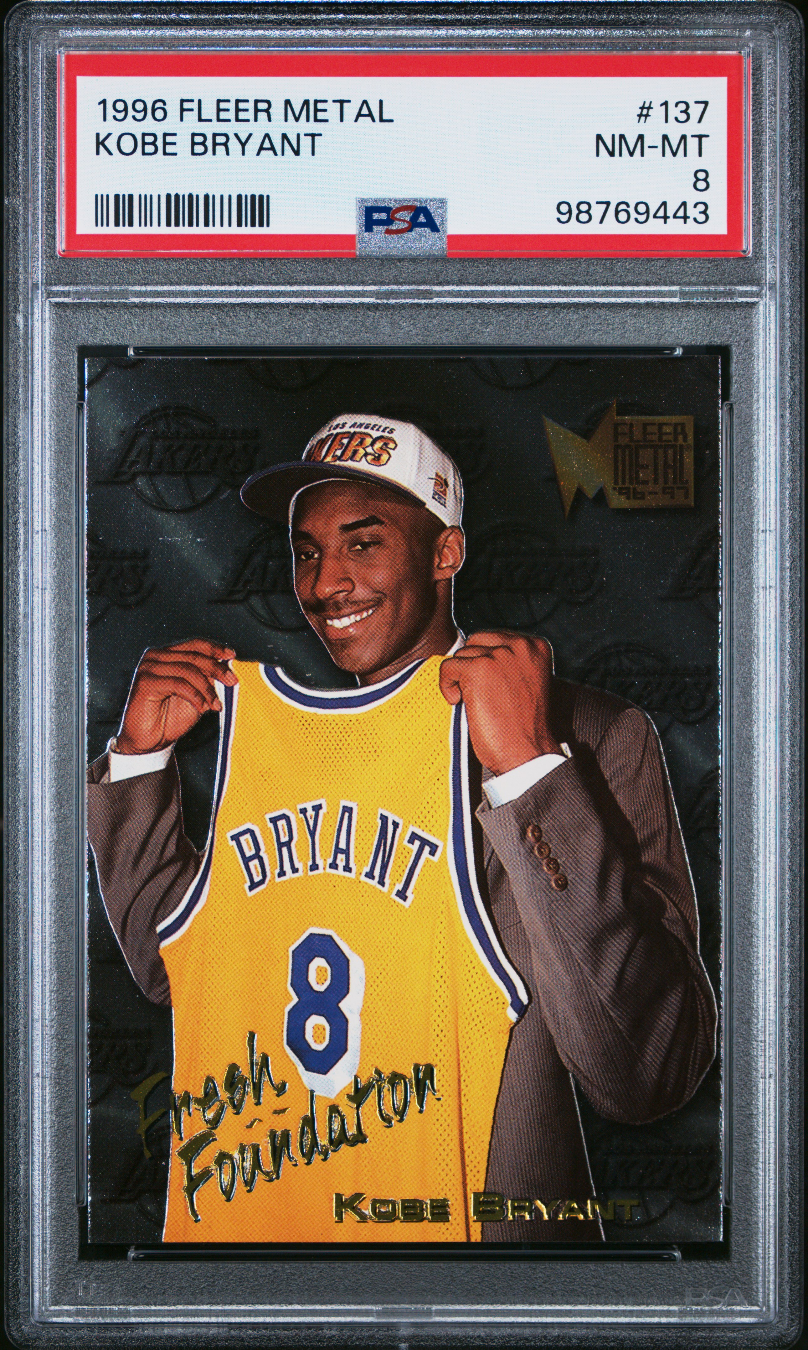 Kobe Bryant 1996-97 Metal #137 FF RC (PSA 8) at PristineAuction.com Kobe Bryant 1996-97 Metal #137 FF RC (PSA 8) at PristineAuction.com