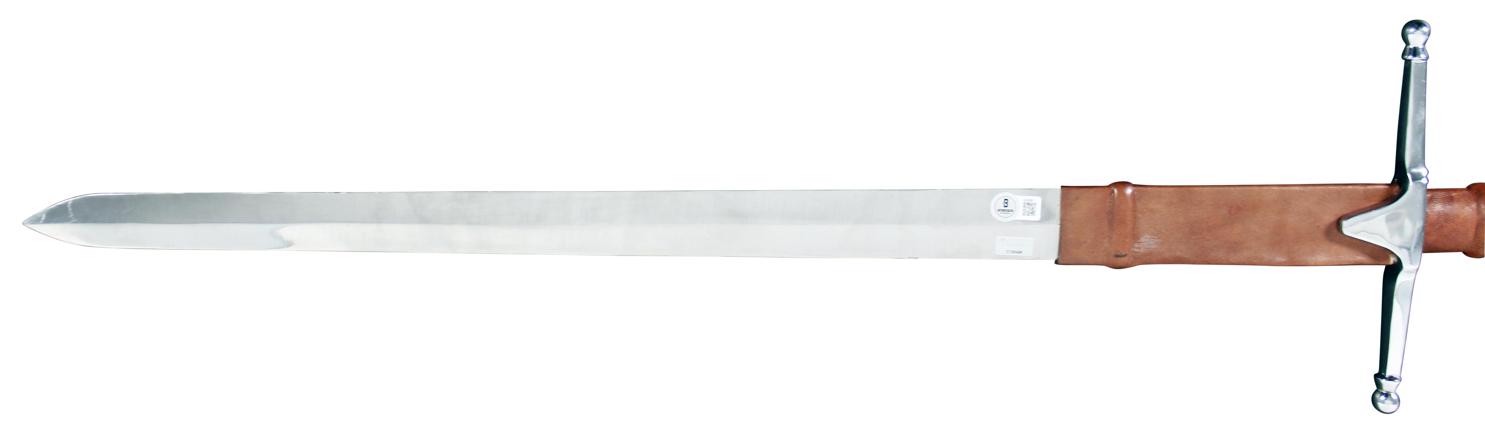 Mel Gibson Signed "Braveheart" Full-Size Prop Replica Steel Sword with Sheath (Beckett) at PristineAuction.com Mel Gibson Signed "Braveheart" Full-Size Prop Replica Steel Sword with Sheath (Beckett) at PristineAuction.com