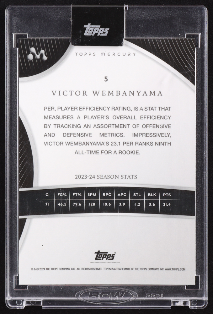 Victor Wembanyama 2023-24 Topps Mercury Victor Wembanyama #5 RC at PristineAuction.com Victor Wembanyama 2023-24 Topps Mercury Victor Wembanyama #5 RC at PristineAuction.com