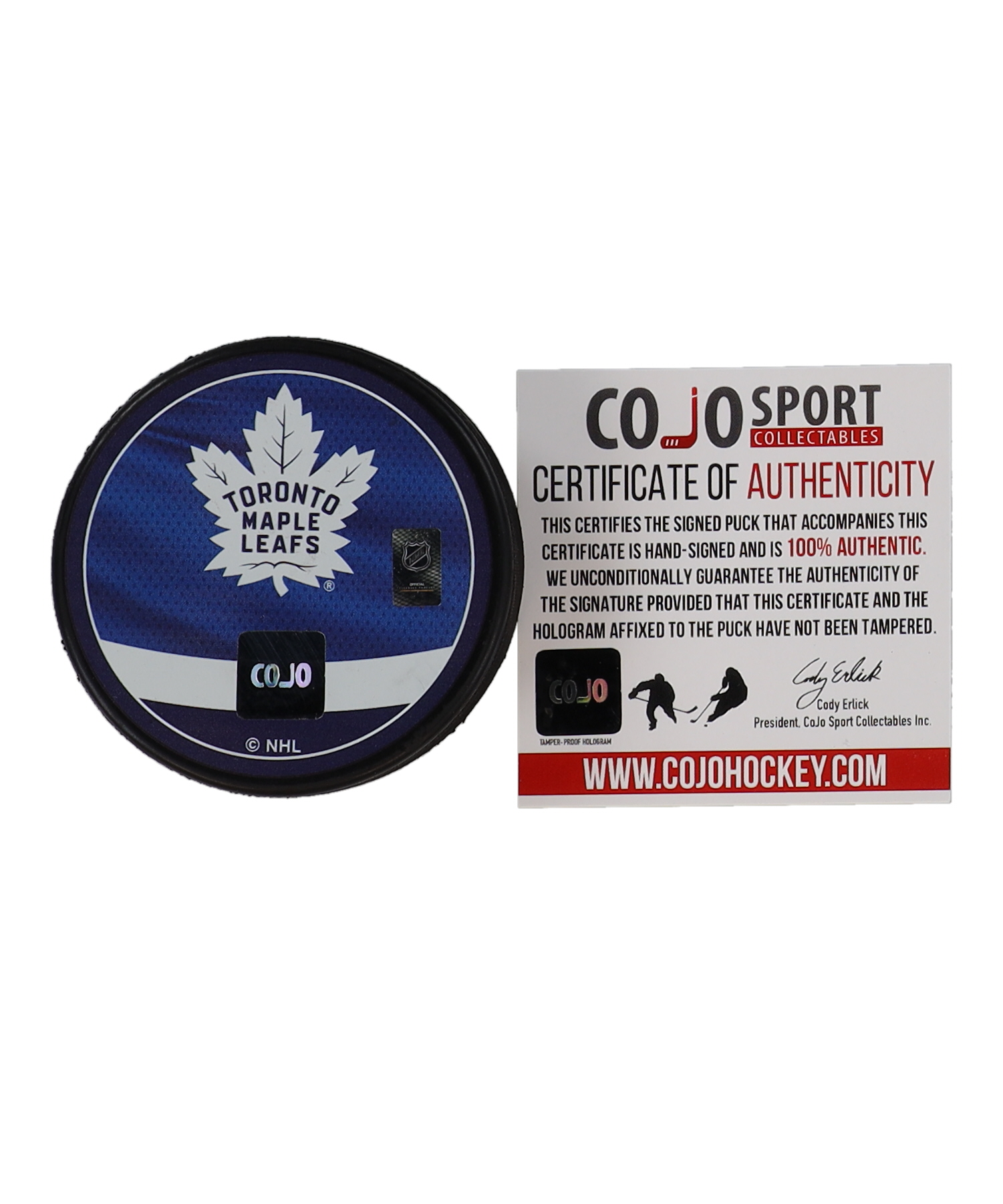 Matthew Knies Signed Maple Leafs Logo Puck (COJO) at PristineAuction.com Matthew Knies Signed Maple Leafs Logo Puck (COJO) at PristineAuction.com