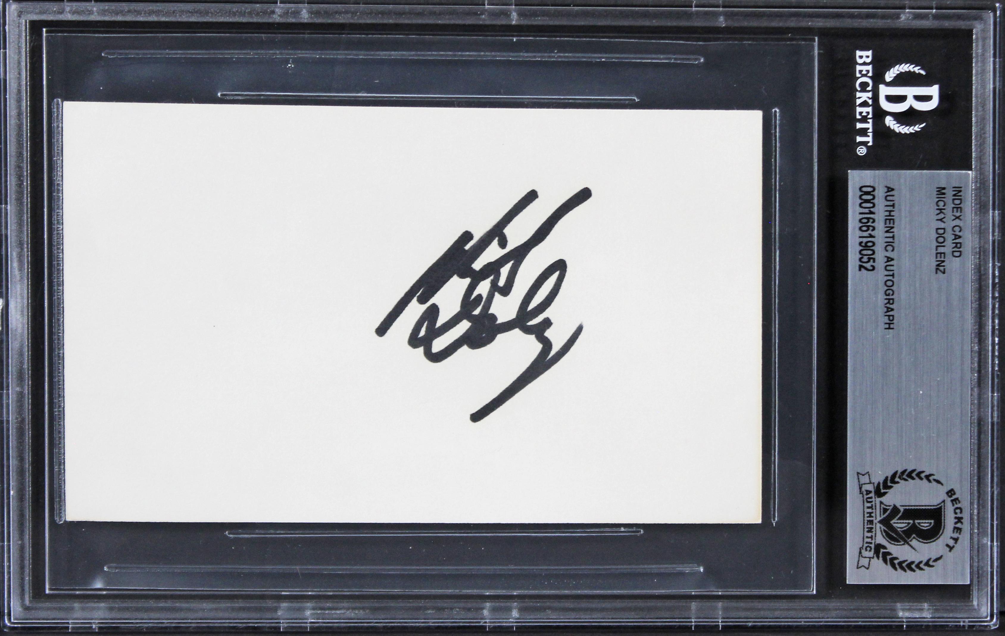 Micky Dolenz Signed 3x5 Index Card (BGS) at PristineAuction.com Micky Dolenz Signed 3x5 Index Card (BGS) at PristineAuction.com